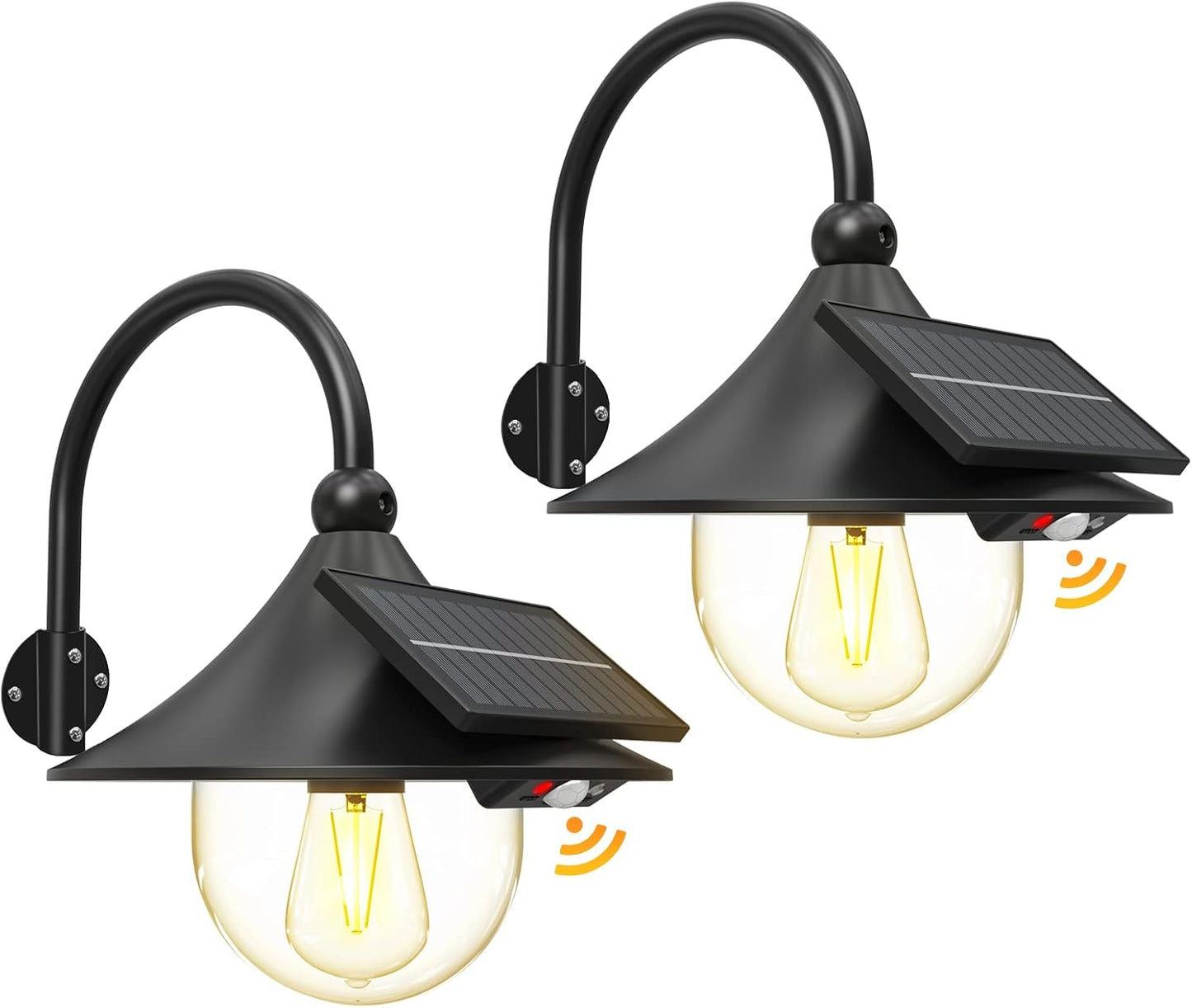 Solar motion sensors for barn walls with 3 modes and flex-arm design (pack of 2) – Halden