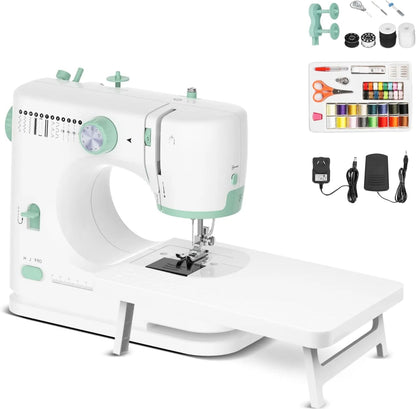 Portable 12-stitch sewing machine with extension table – StitchPro