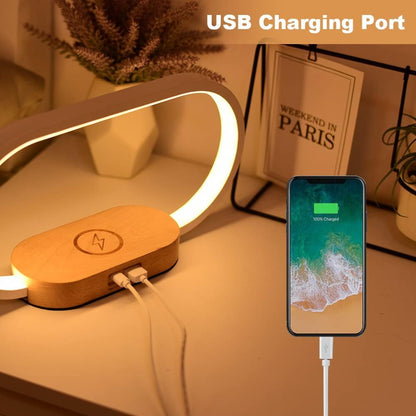 Corded lamp with wireless charging and clock – Lumora