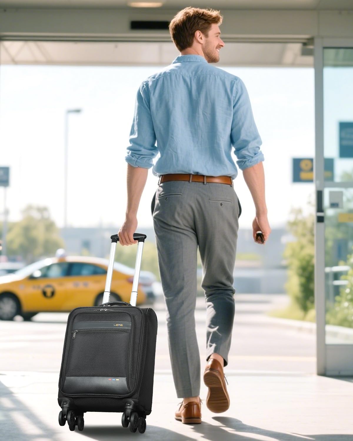 Soft, expandable cabin suitcase with wheels – lightweight & airline-approved