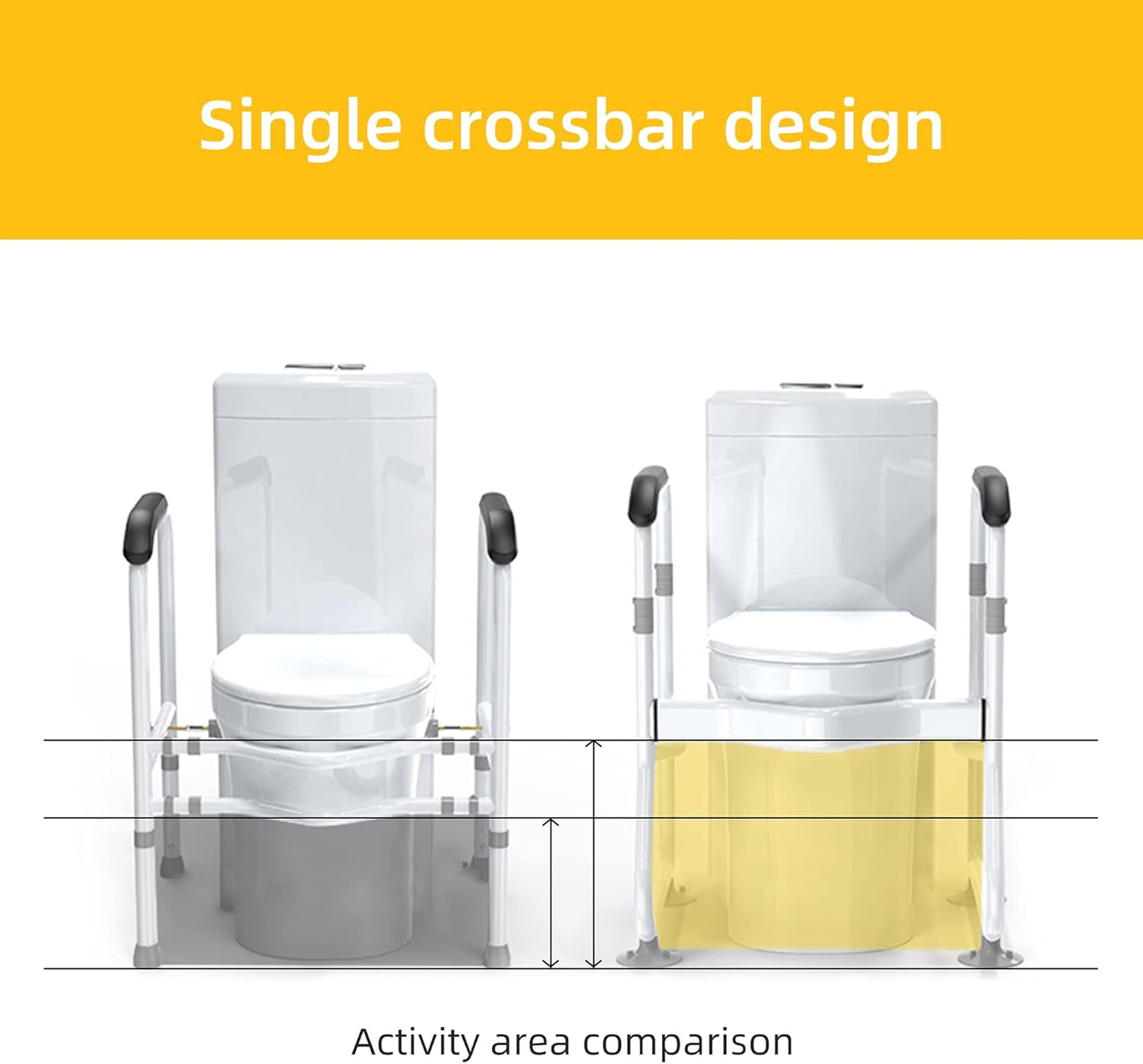 Adjustable toilet safety frame and supports – Senvara