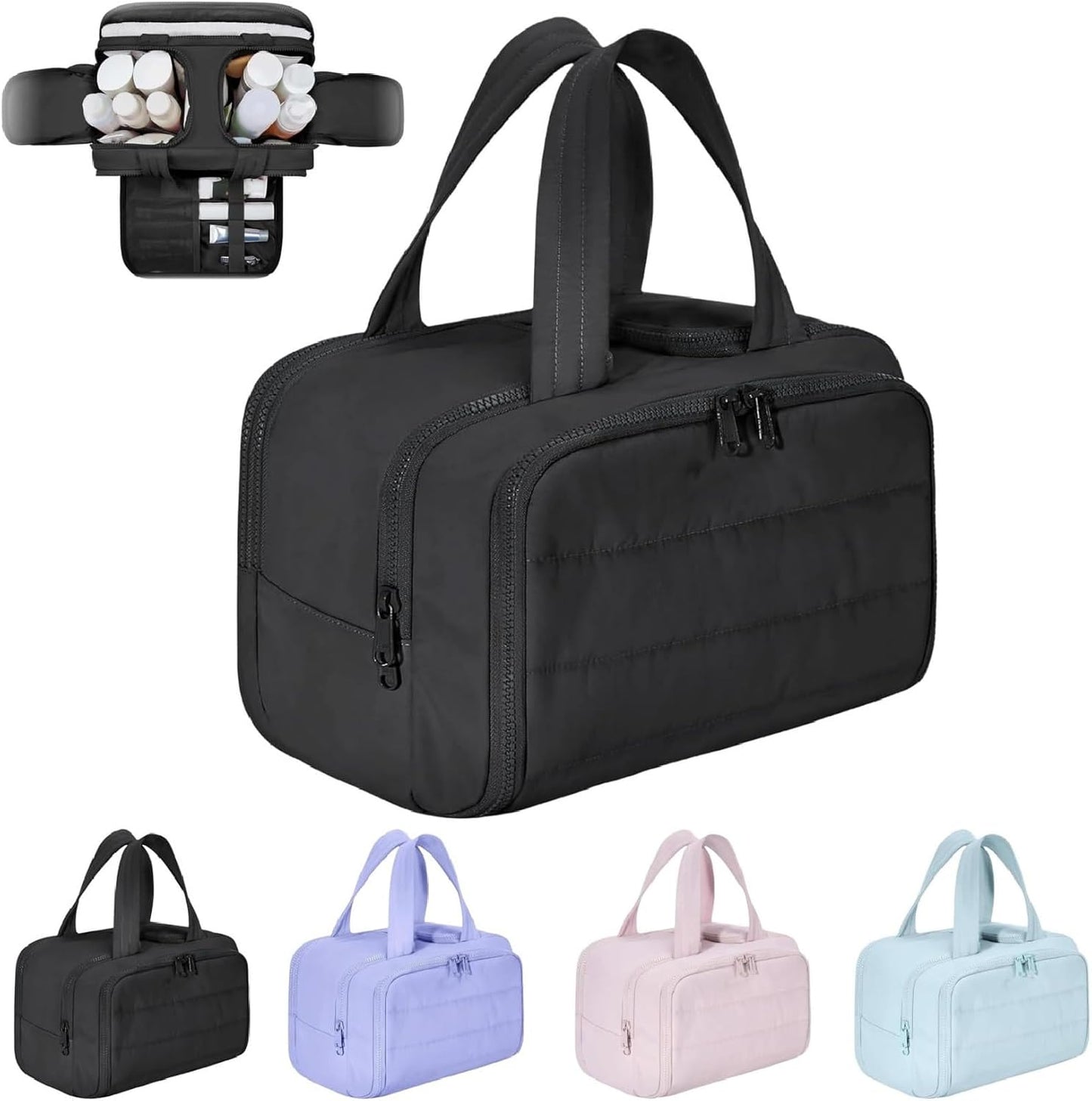 Travel cosmetic bag – Large waterproof toiletry and make-up organiser (4-in-1) – Selvane