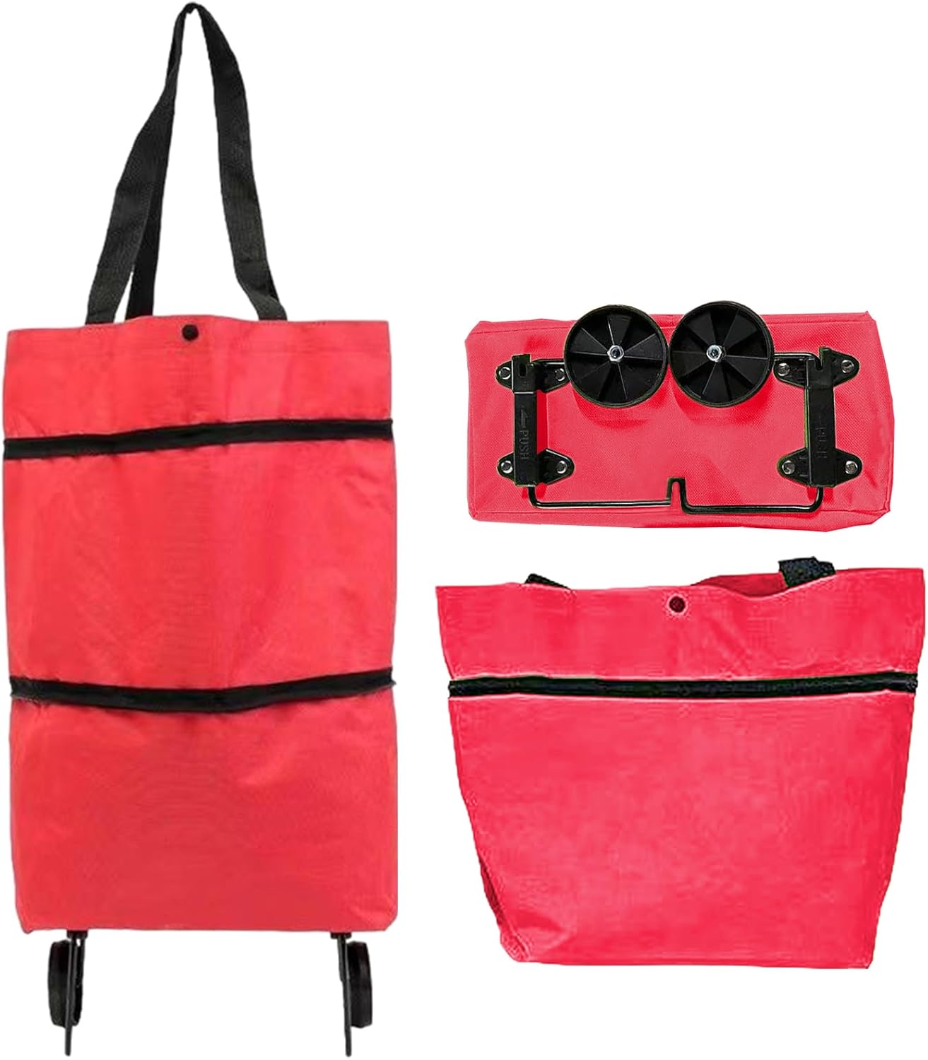 Large Foldable Shopping Bag with Wheels, Reusable Shopping Bag (1+1 FREE) – Veytra