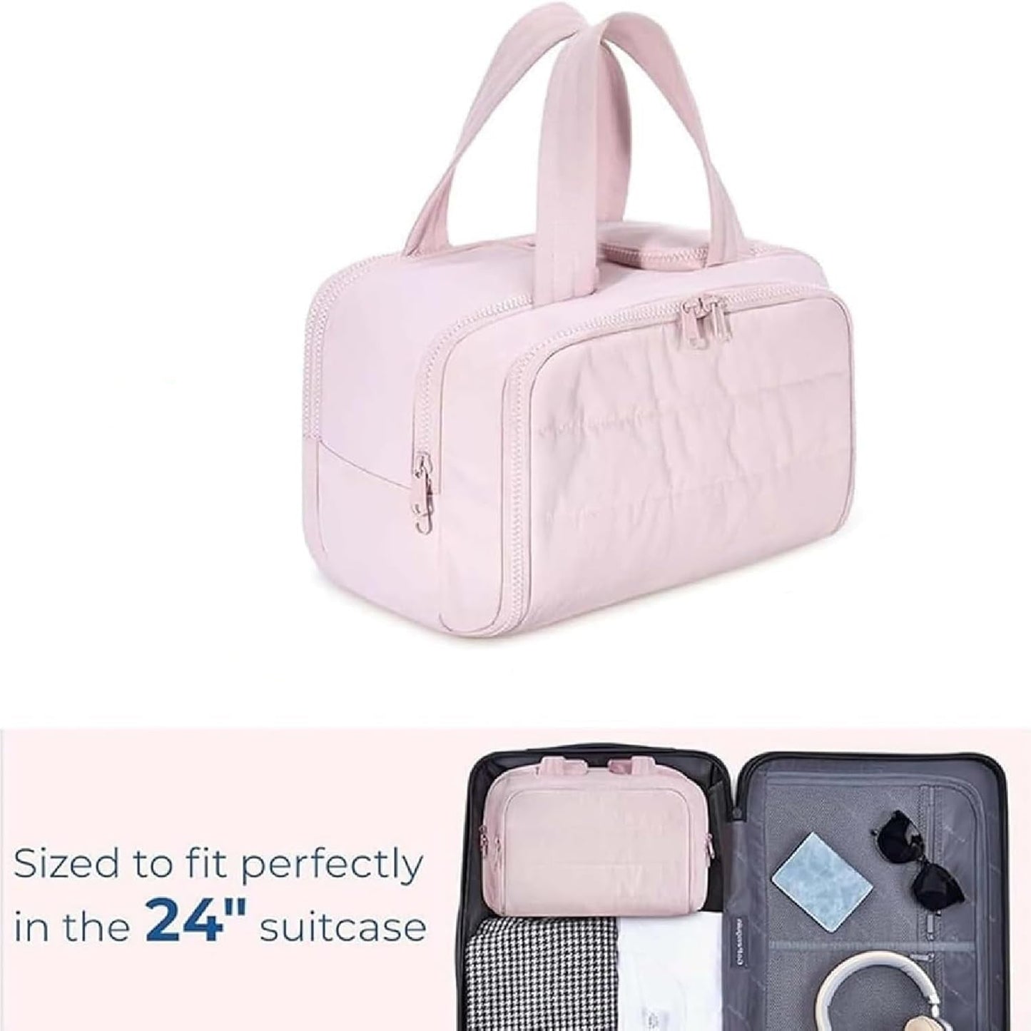 Travel cosmetic bag – Large waterproof toiletry and make-up organiser (4-in-1) – Selvane
