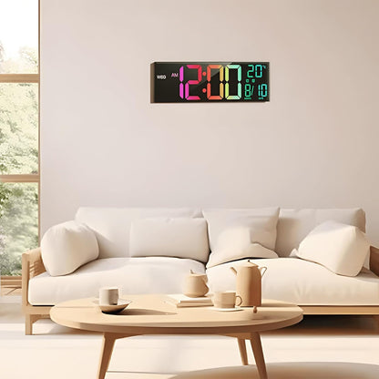 16-inch RGB digital wall and table alarm clock with remote control – Lumeris
