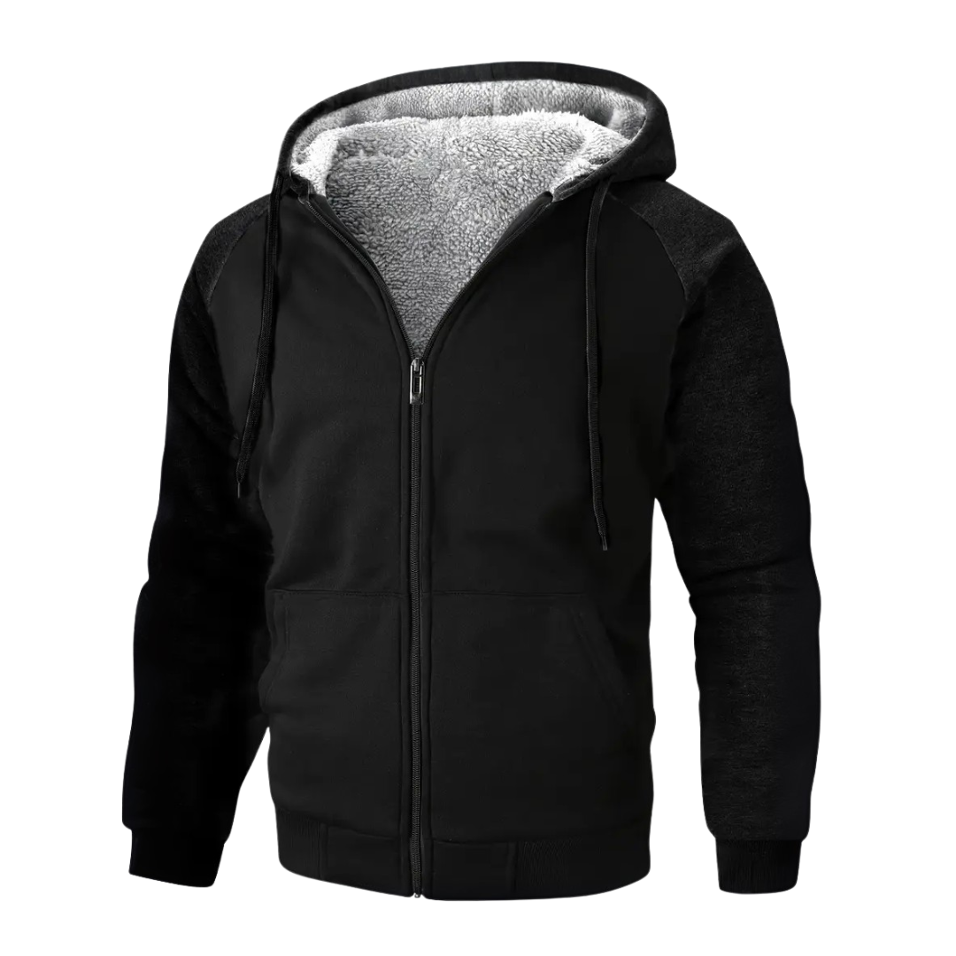 Men's hoodie lined with Sherpa fleece – Niels