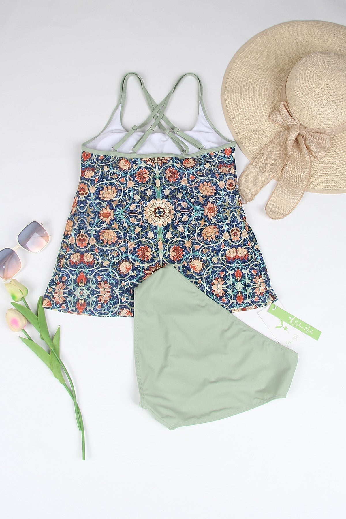 Stylish Sleeveless Bikini with Attractive Pattern - SummerGlow