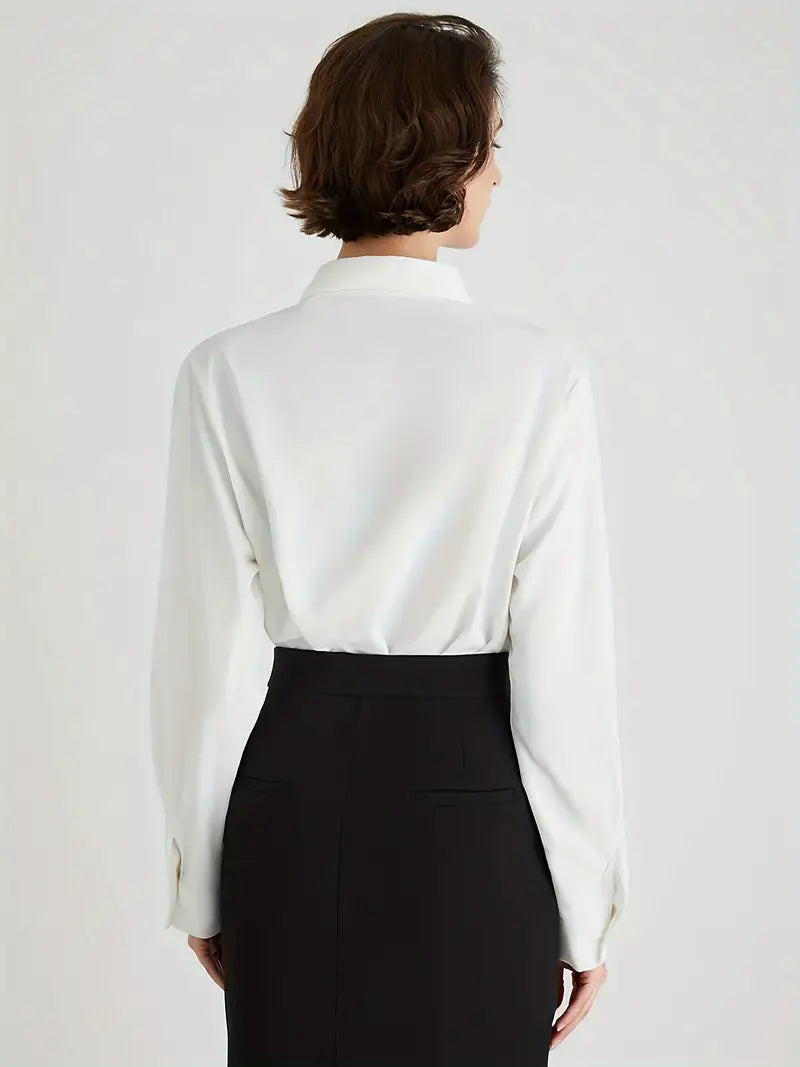 Stylish White Women's Blouse - Emilia