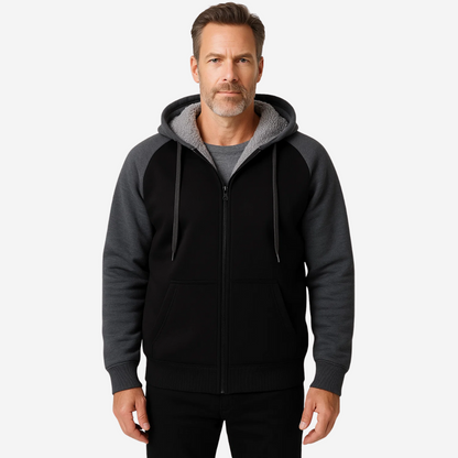Men's hoodie lined with Sherpa fleece – Niels