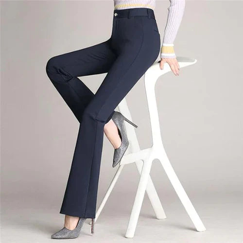 Slim Fit Flared High Waist Trousers – Mila