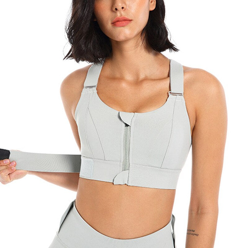 Sports bra with zip & back support – buy 1, get 1 free – Livia