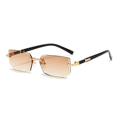 Stylish rectangular sunglasses without a frame for women - KlaraView
