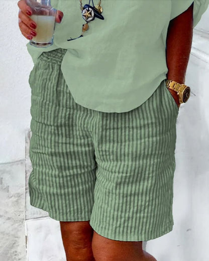 Striped summer shorts for women – Léonie