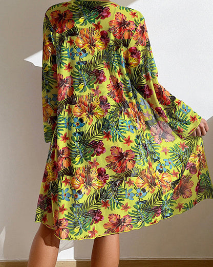 Three-piece bikini set with floral print – Yara