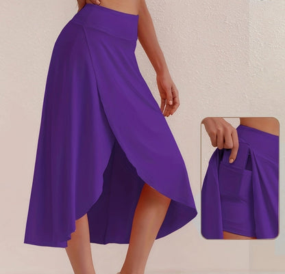 Autumnal, sporty skirt with a high waist and asymmetrical cut – Alexia