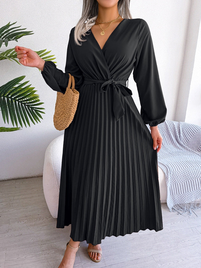 Elegant maxi dress with wrap look - Celina