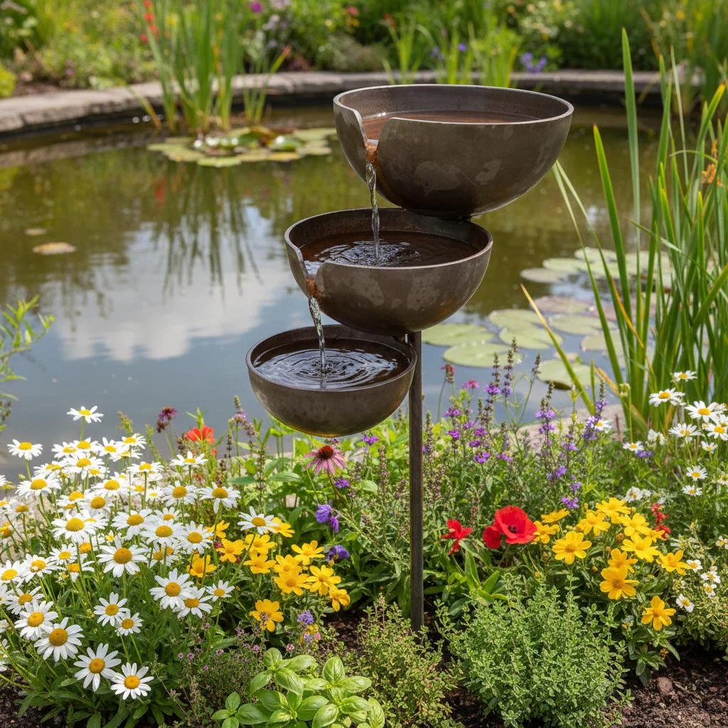 Rain Collector Bird Bath - Natural Water Source for Birds & Bees 7