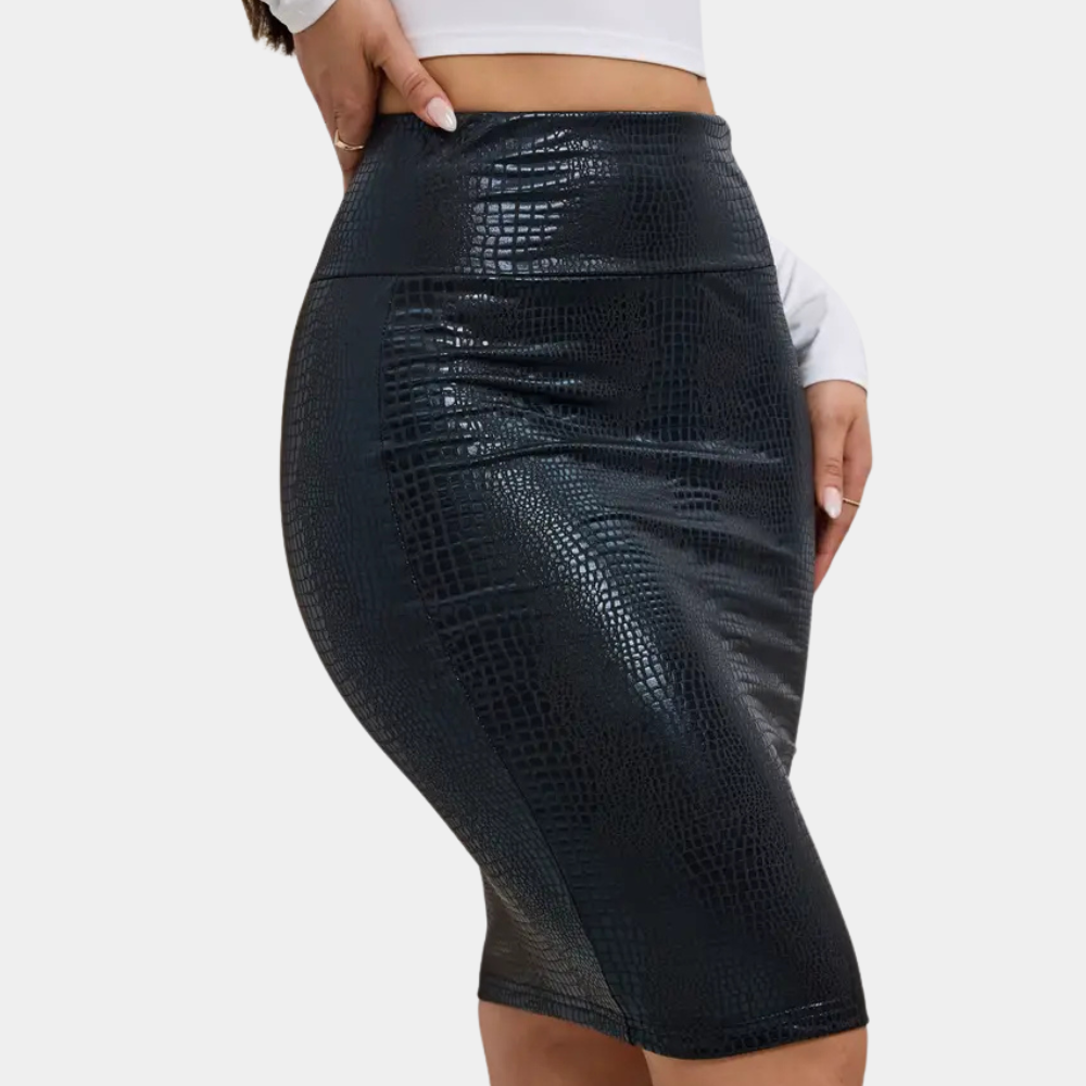 Classic skirt with crocodile print – Odette