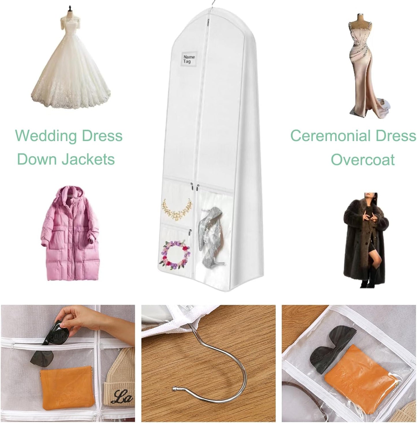Full-length wedding dress storage set – dustproof wedding dress cover (2 for 1)