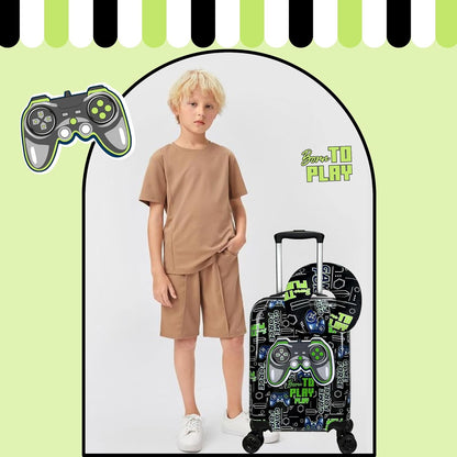 Kids' hard-shell cabin luggage set with spinner wheels – Game Day