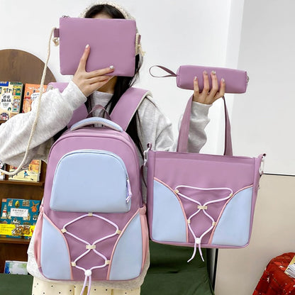 School backpack set – large-capacity backpack for pupils with pencil case and pockets – Nivora