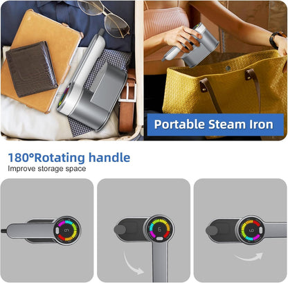 Portable travel steam iron, 1,200 W, with 6 modes and AU plug