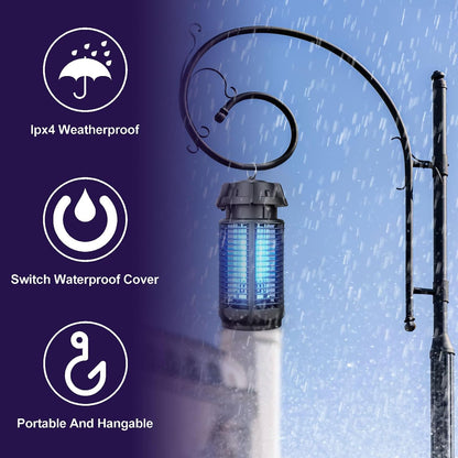 Electric insect killer with 20 W UV light and 4200 V grid, IPX4 waterproof – Zeytra
