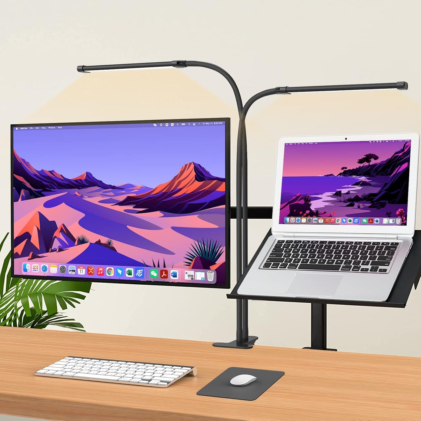 77-LED clip-on desk lamp with 70 cm flexible gooseneck – Ravien