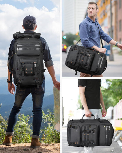 50L flight-ready convertible travel rucksack with shoe compartment and USB port