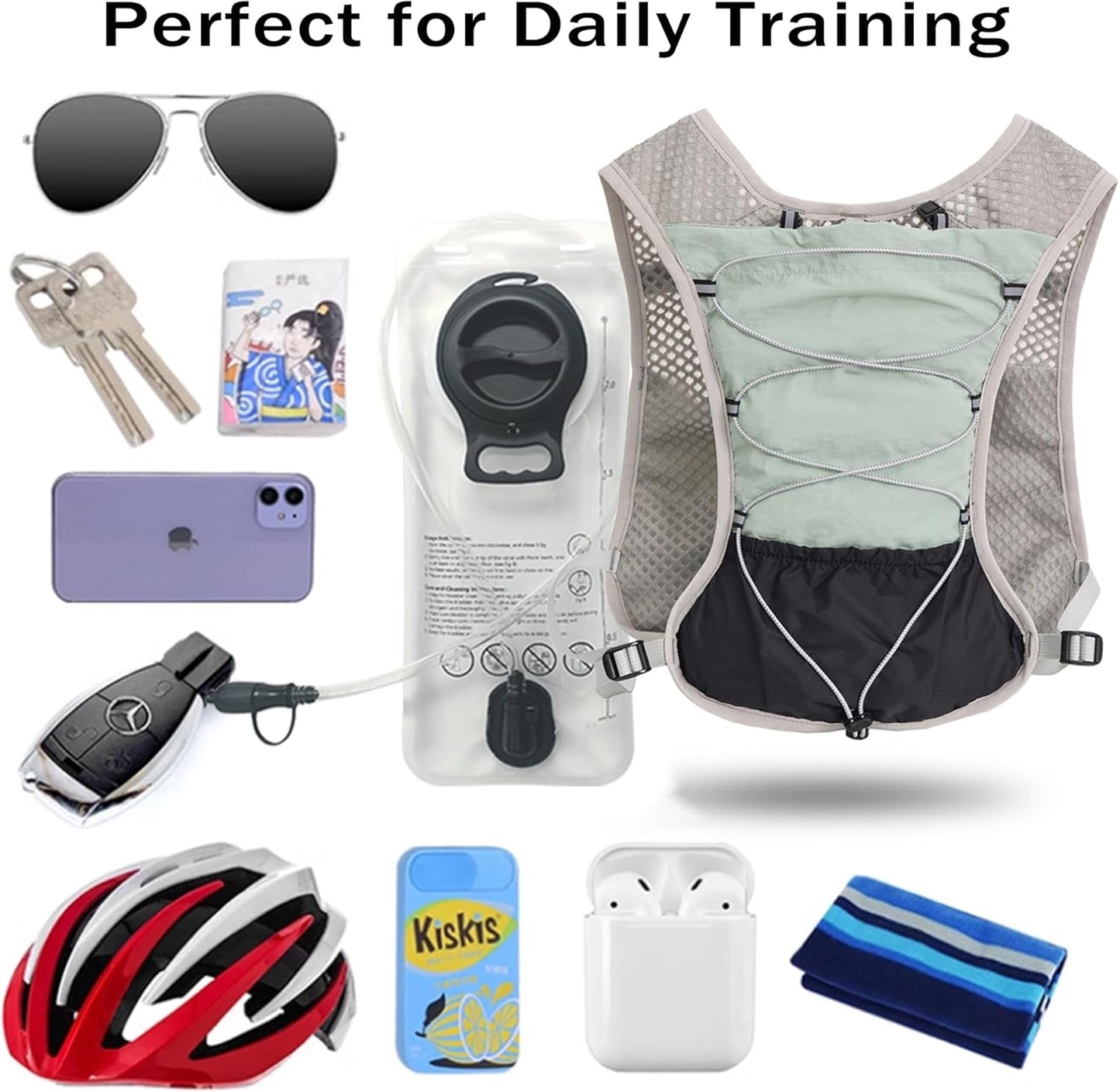 Ultralight running hydration vest with 2‑litre water bladder – Dravien