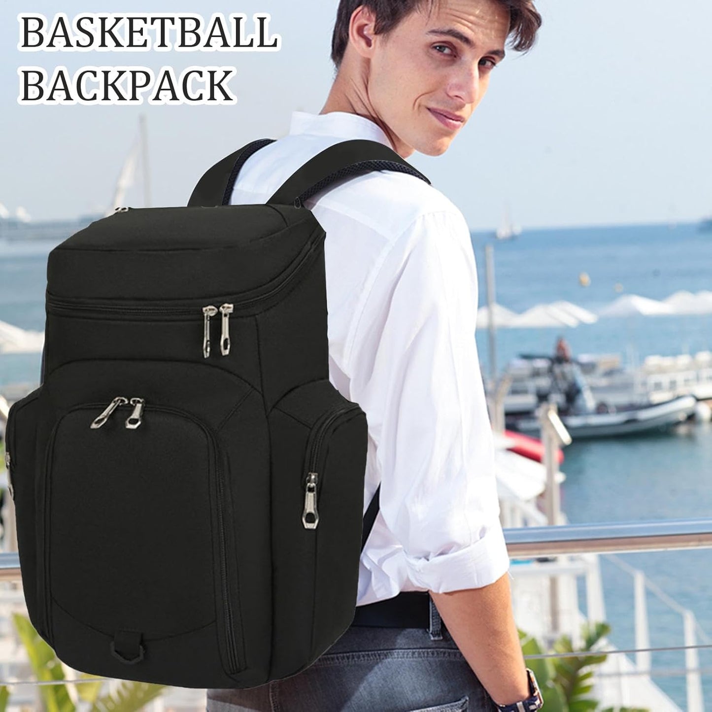 Basketball Backpack for Men – Large 30L Sports Bag with Waterproof Base – Draycor
