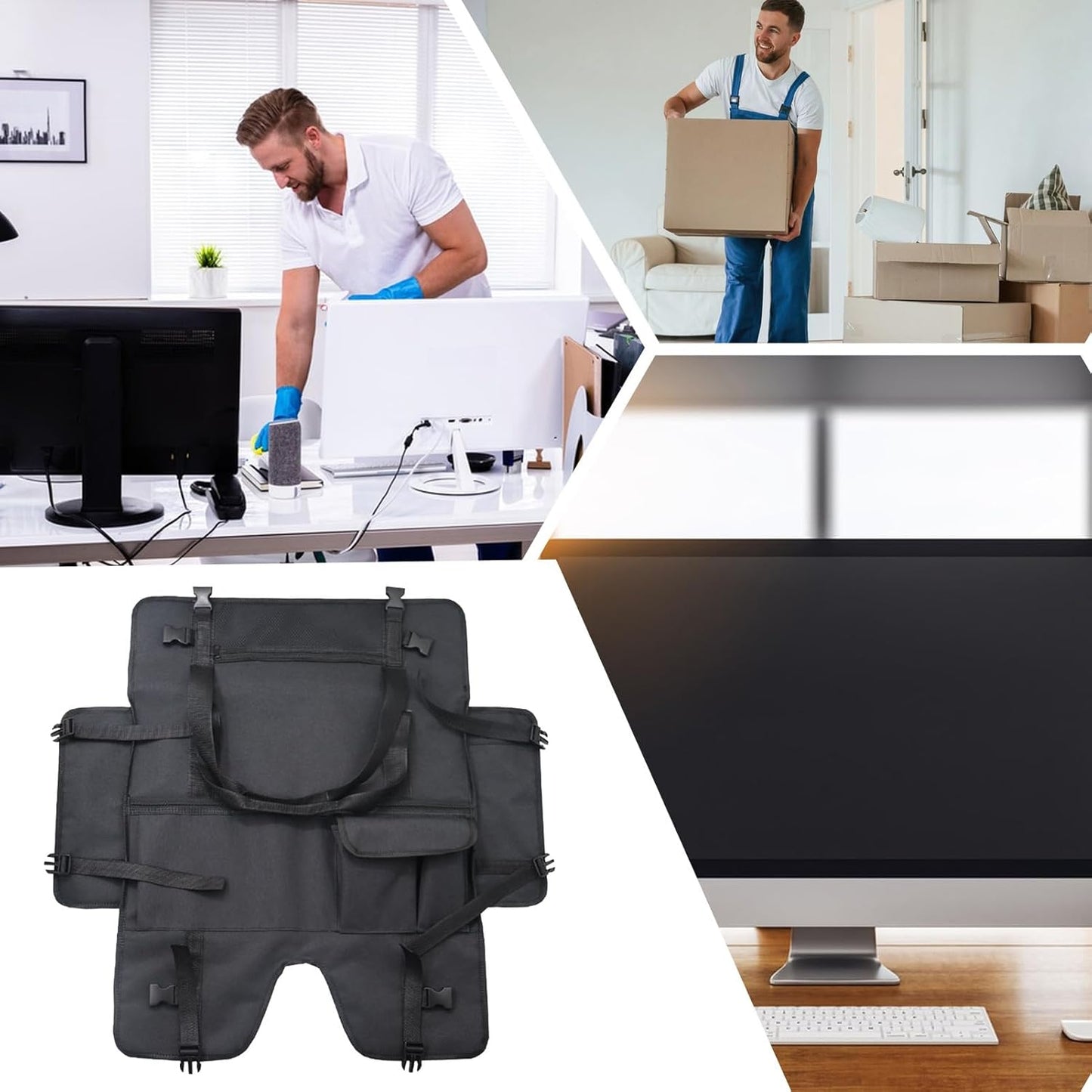 Portable monitor bag – protective, dustproof screen sleeve with flannel lining – Veynor