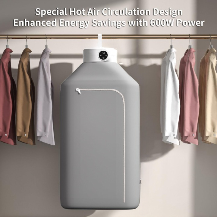 Portable clothes dryer with foldable bag for small spaces