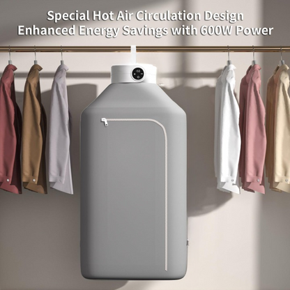 Portable clothes dryer with foldable bag for small spaces
