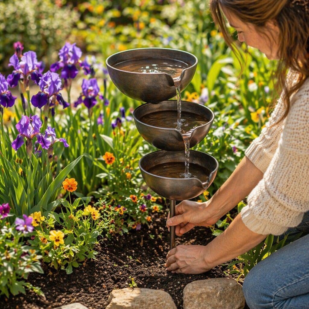 Rain Collector Bird Bath - Natural Water Source for Birds & Bees 8
