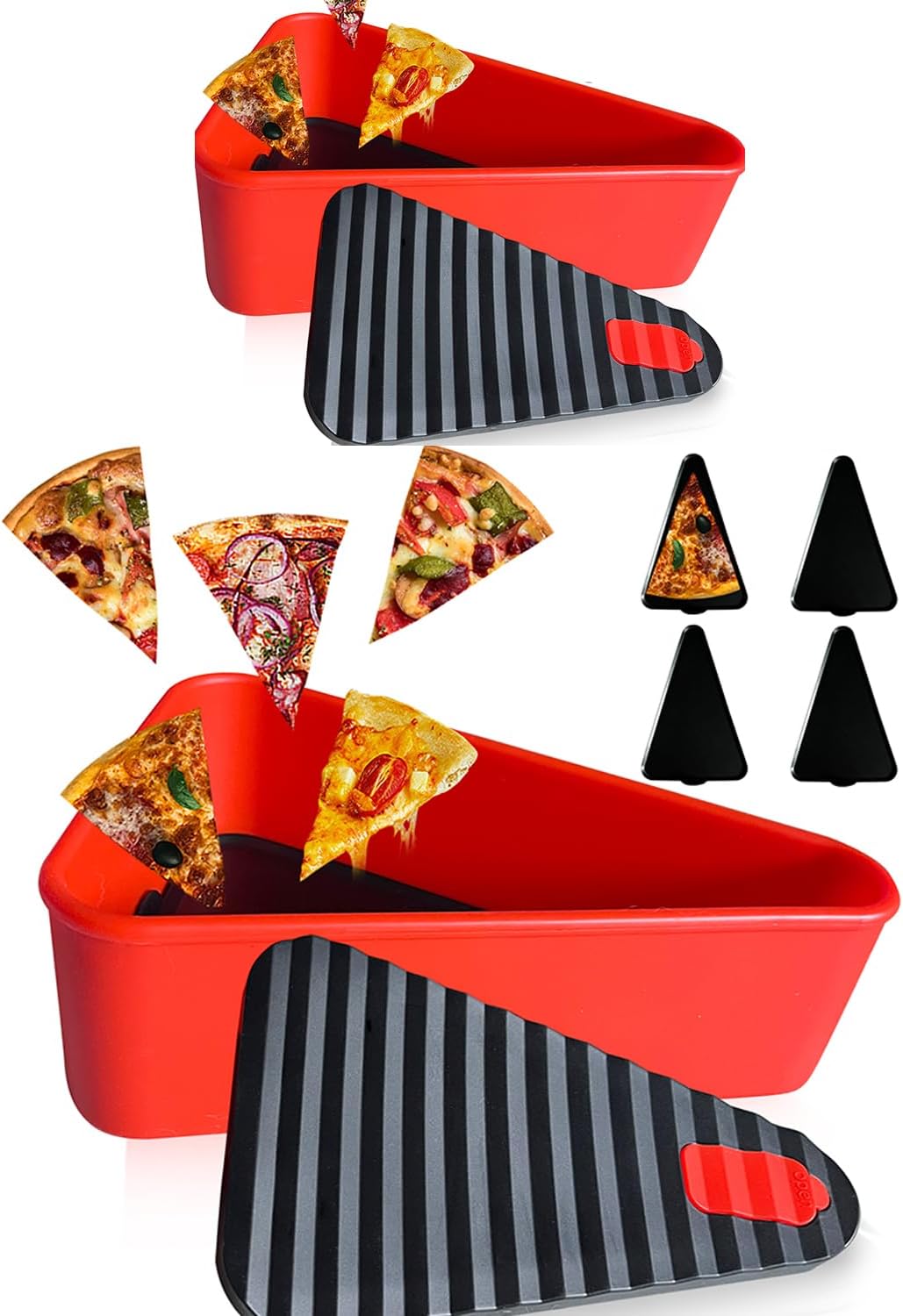 Reusable pizza storage container with 2 trays – SliceSafe (1+1 FREE)