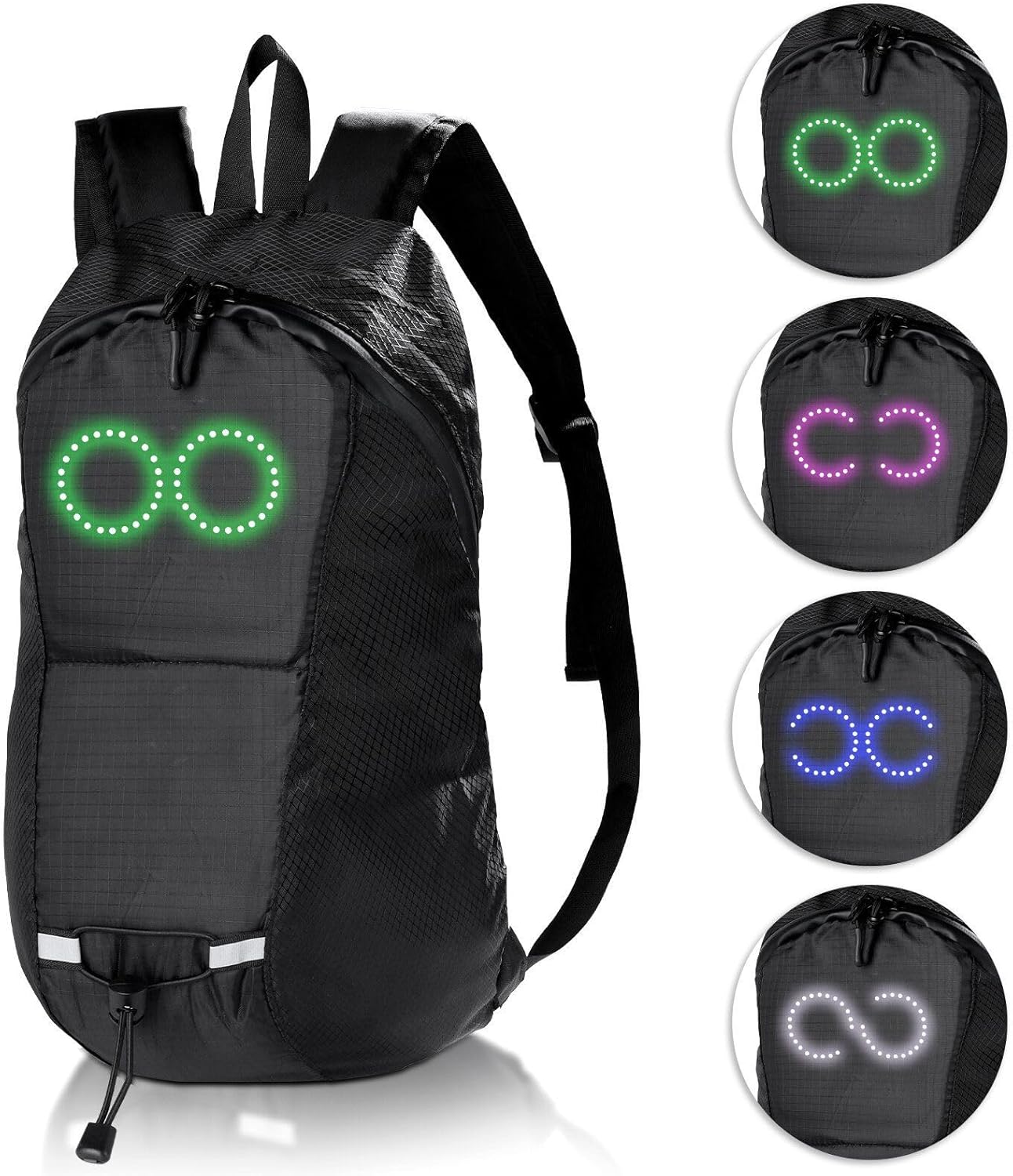 LED travel rucksack – waterproof illuminated rucksack with audio-responsive glow – Nexora