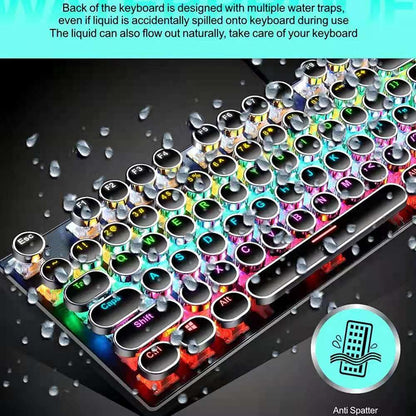 87-key mechanical gaming keyboard with RGB backlighting, blue switches