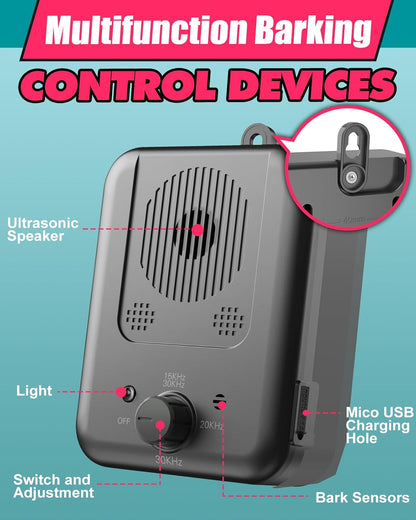Rechargeable ultrasonic anti-bark device with a 15-metre range – Calvero