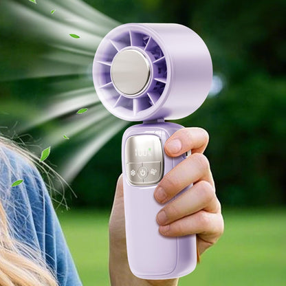 Portable, foldable hand-held fan with LED display, 100 speed settings