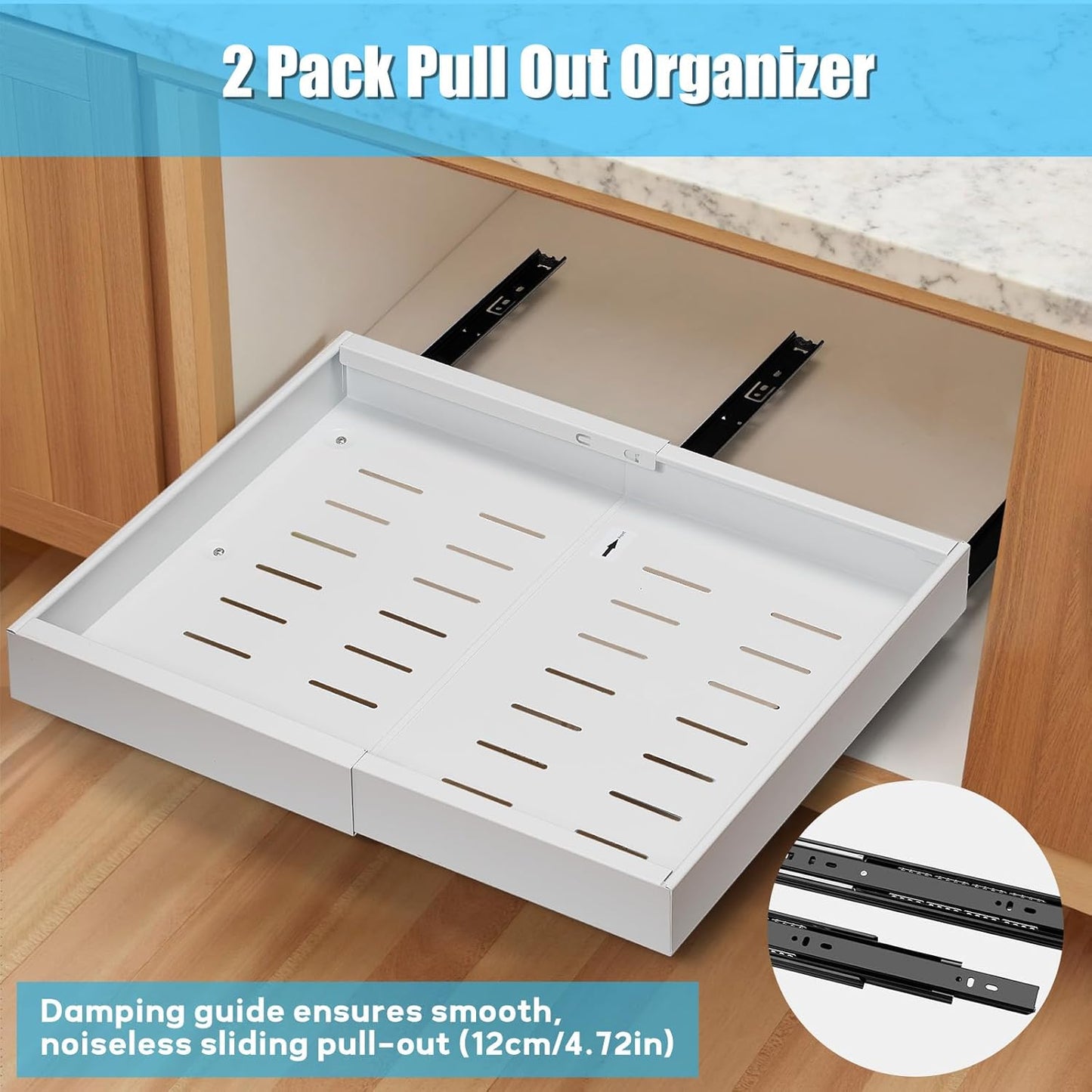 Pack of 2 extendable pull-out drawers for cupboards – StoreEase