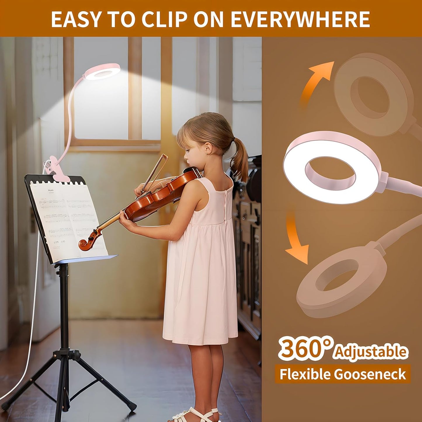 LED clip-on desk lamp with 3 colour modes and flexible gooseneck – Selvara (Buy 1 Get 1 Free)