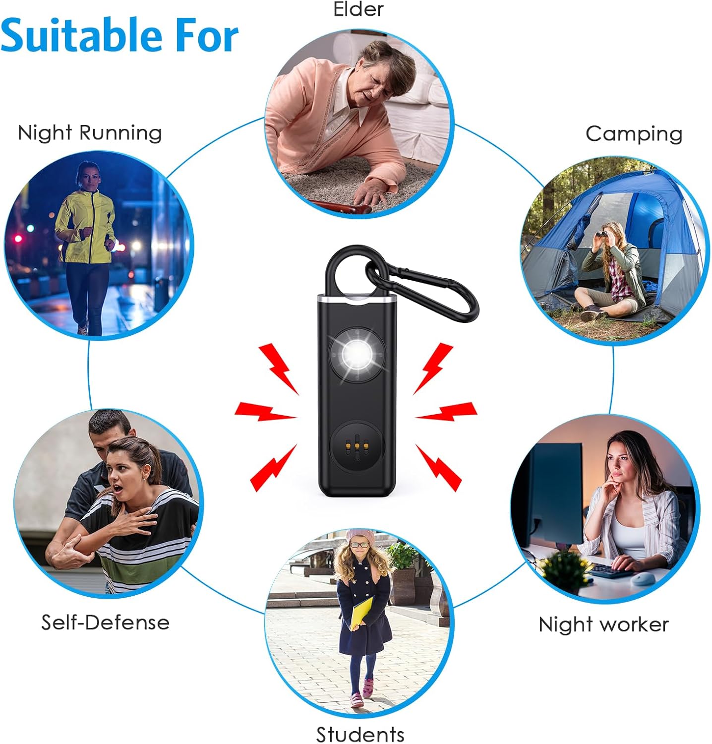 Personal alarm keyring 1+1 FREE – Veyora