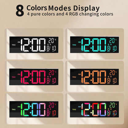 16-inch RGB digital wall and table alarm clock with remote control – Lumeris