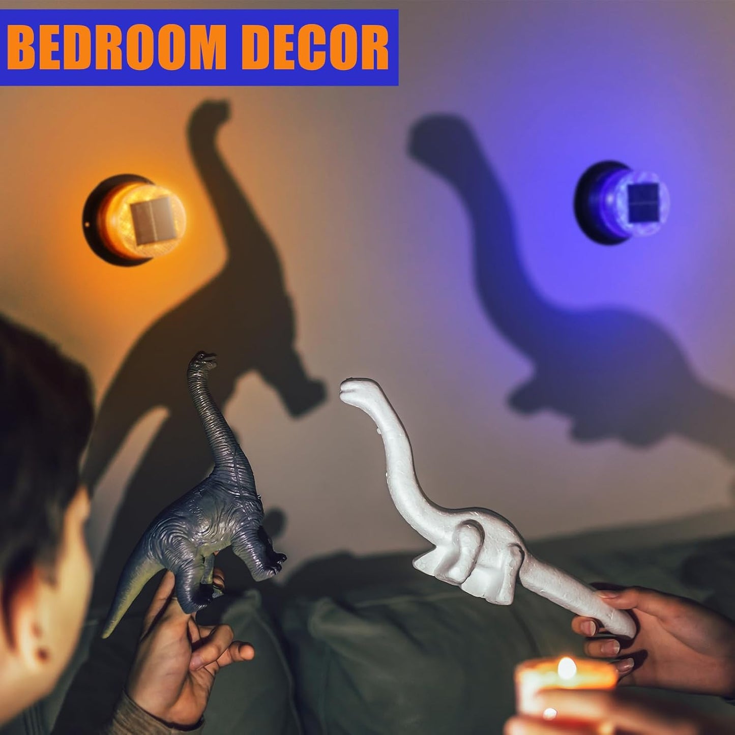Solar-powered amber and blue magnetic strobe light set – Liora