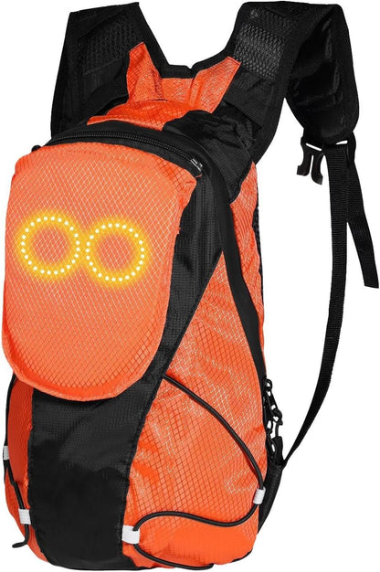 LED motorbike rucksack – illuminated safety bag for outdoor and night rides – Lumaro