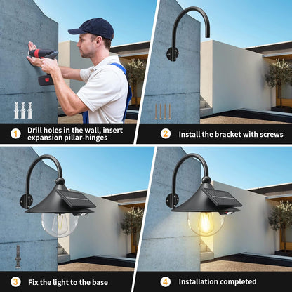 Solar motion sensors for barn walls with 3 modes and flex-arm design (pack of 2) – Halden