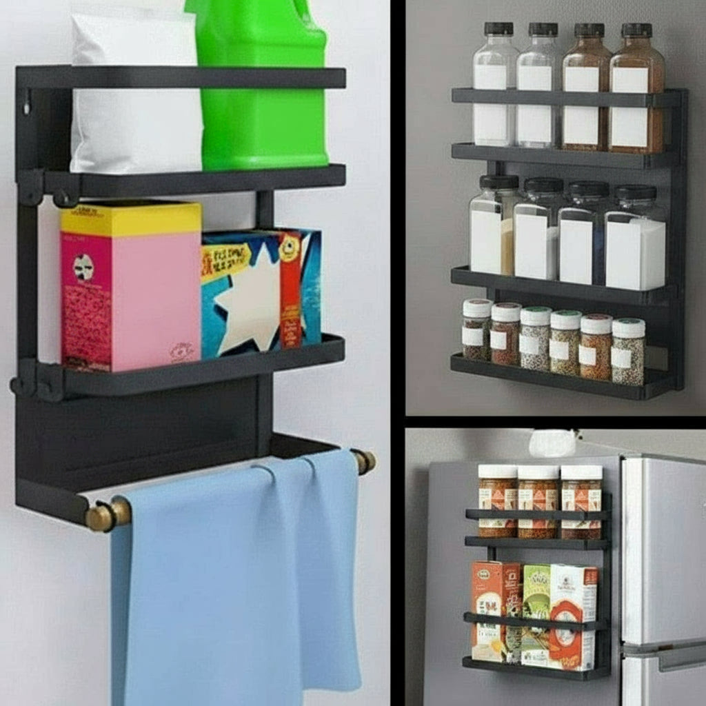 Magnetic fridge spice rack with kitchen roll holder – Oryden