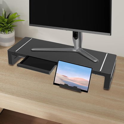 Height-adjustable monitor stand with drawer – Stravon