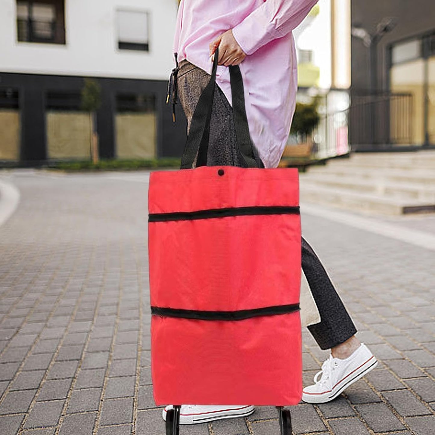 Large Foldable Shopping Bag with Wheels, Reusable Shopping Bag (1+1 FREE) – Veytra